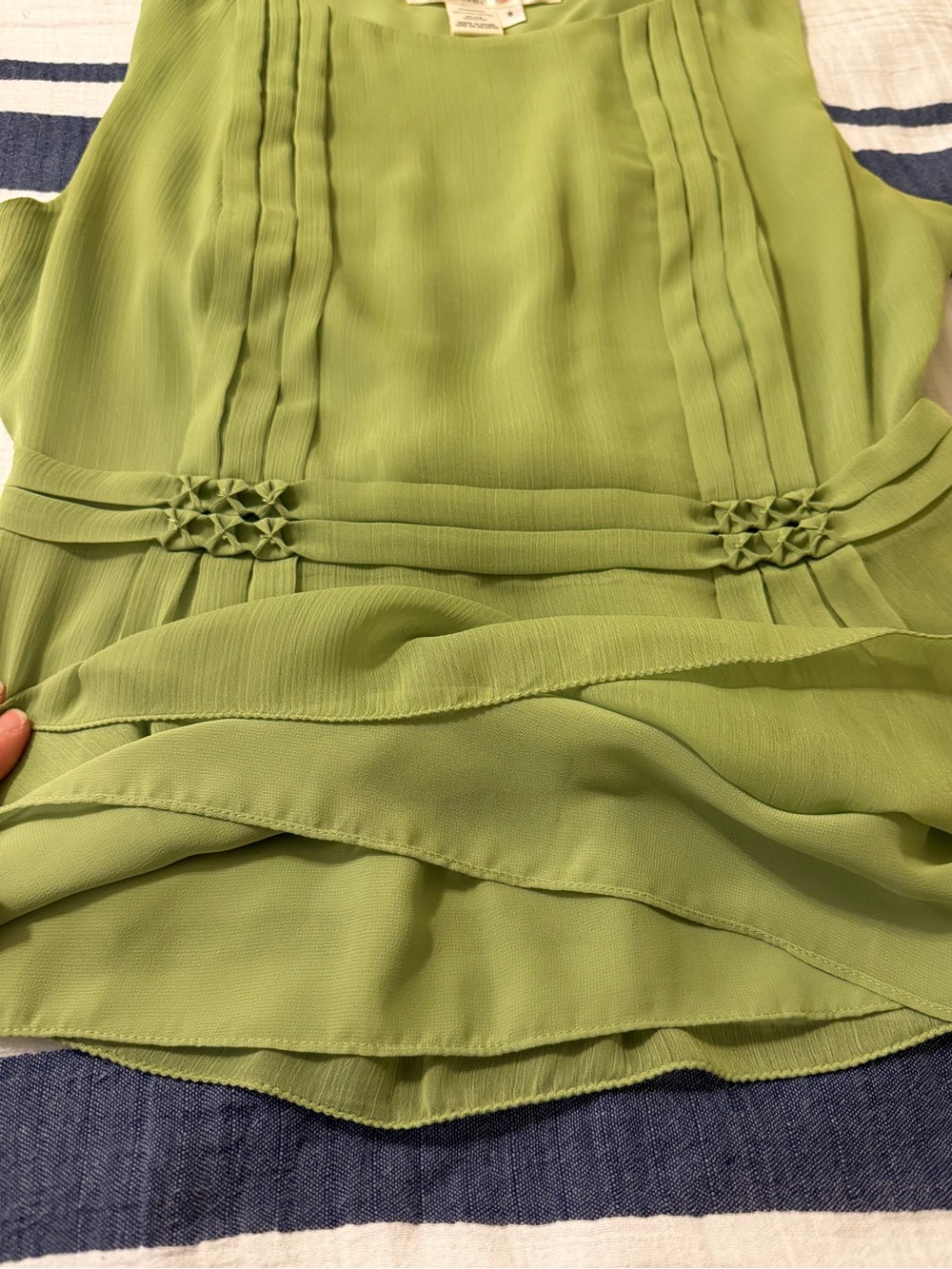 SOLD / Studio M Sleeveless Pleated Waist-Detail Peplum Blouse, EUC. Small - Picture 7 of 8